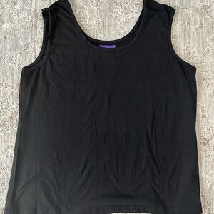 NWOT Curations Women's XL Black Cotton Blend Tank Top Camisole Layering Chic